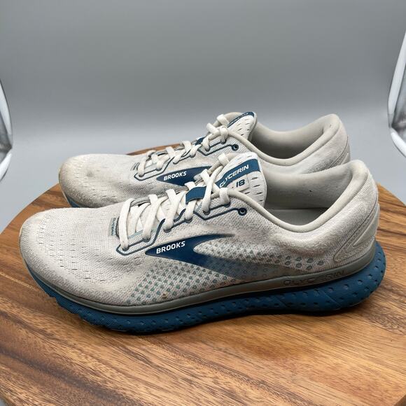 Brooks Glycerin 18 Shoes Mens Size 11 D White Running Comfort Walking Sneakers - Picture 3 of 8